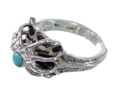 Turquoise Silver Spider Ring Size 5-3/4 AX52969
